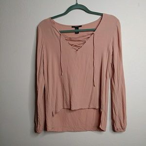 Forever 21 chiffon long sleeve crop top